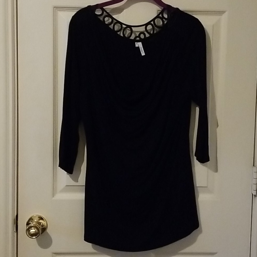 Black Studio Y blouse with lovely neckline